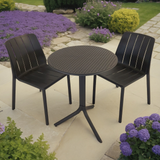 Nardi Step Garden Table With 2 Tiberina Bistrot Chair Set in Anthracite