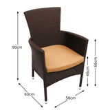 Byron Manor Avignon Mosaic Stone Garden Dining Table With 4 Stockholm Brown Chairs