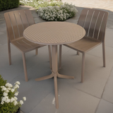 Nardi Step Garden Table With 2 Tiberina Bistrot Chair Set in Turtle Dove