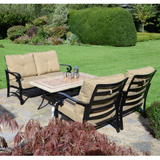 Byron Manor Hampton Garden Stone Rectangular Coffee Table with Windsor Lounge Sofa & 2 Chair Set