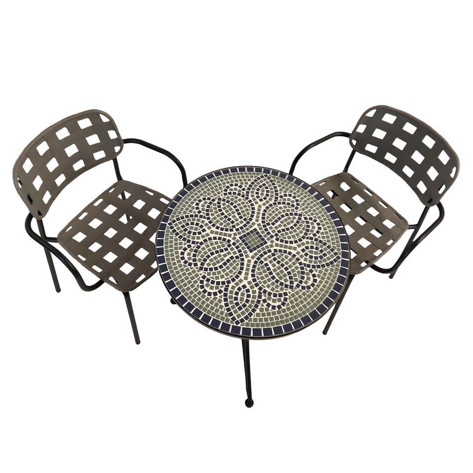 Summer Terrace Antigua Bistro 60cm with 2 Karin Chairs Garden Set