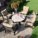 Byron Manor Avignon Garden Coffee Table with 4 Windsor Deluxe Lounge Chair Set