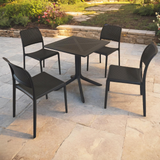 Nardi Clip 70cm Garden Table With 4 Bistrot Chair Set in Anthracite