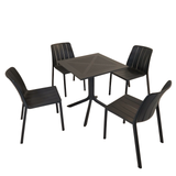 Nardi Clip 70cm Garden Table With 4 Tiberina Bistrot Chair Set in Anthracite