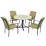 Byron Manor Avignon Garden Dining Table with 4 Ascot Deluxe Chairs Set
