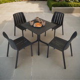 Nardi Clip 70cm Garden Table With 4 Tiberina Bistrot Chair Set in Anthracite