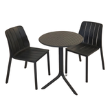Nardi Step Garden Table With 2 Tiberina Bistrot Chair Set in Anthracite