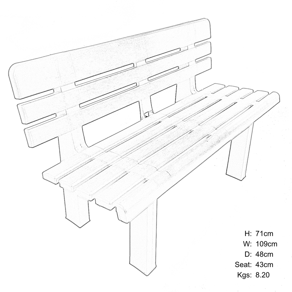 Trabella Genaro Garden Bench in Anthracite